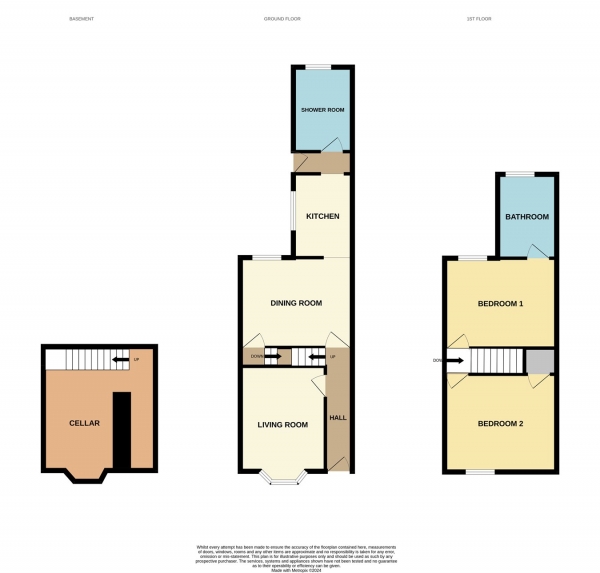 Floor Plan Image for 2 Bedroom Terraced House for Sale in Lyttleton Street, Barbourne, Worcester, WR1