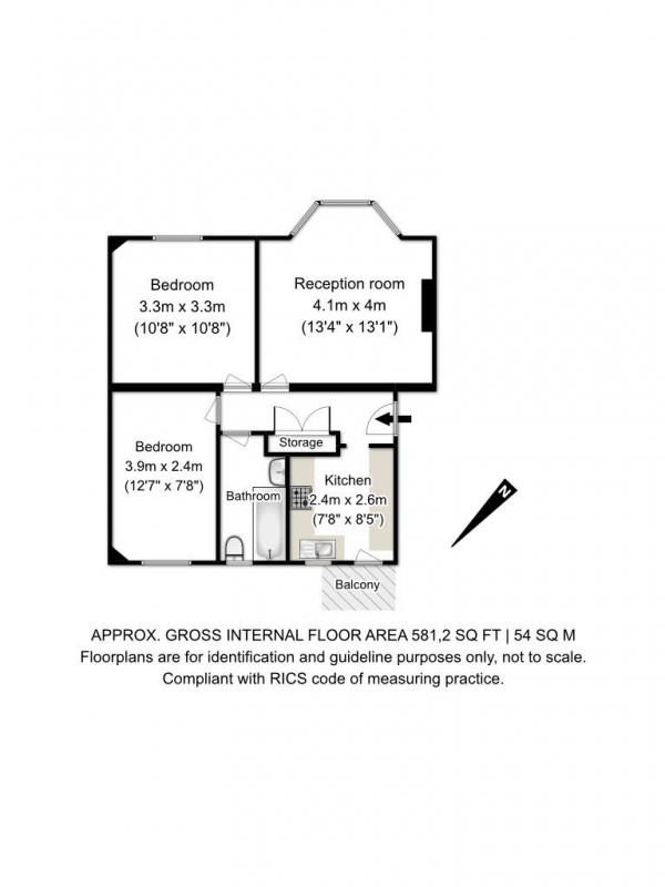 Floor Plan Image for 2 Bedroom Property for Sale in Brewster Road, London