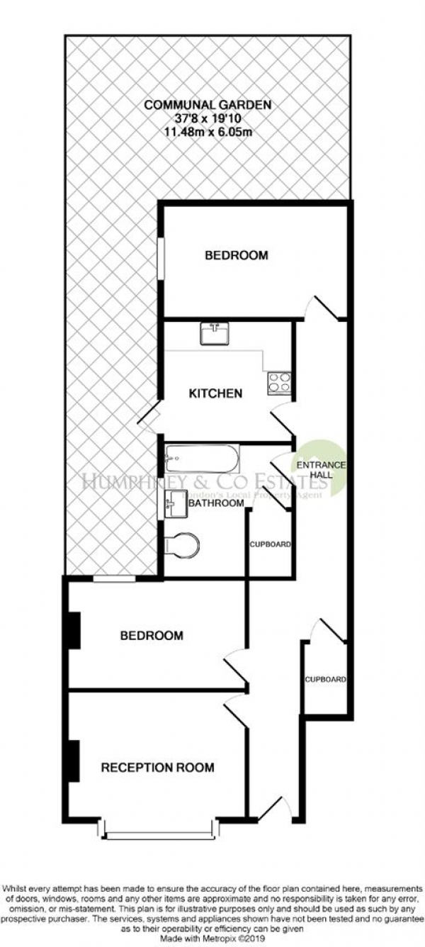 Floor Plan Image for 2 Bedroom Property to Rent in Victoria Crescent, London