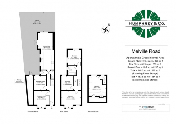 Floor Plan Image for 4 Bedroom End of Terrace House to Rent in Melville Road, London