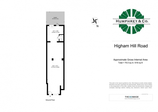 Floor Plan for 1 Bedroom Property for Sale in Higham Hill Road, London, E17, 5RQ - Guide Price &pound450,000