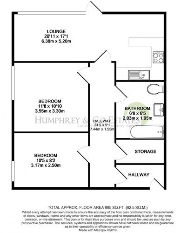 Floor Plan Image for 2 Bedroom Flat to Rent in New Wanstead, London