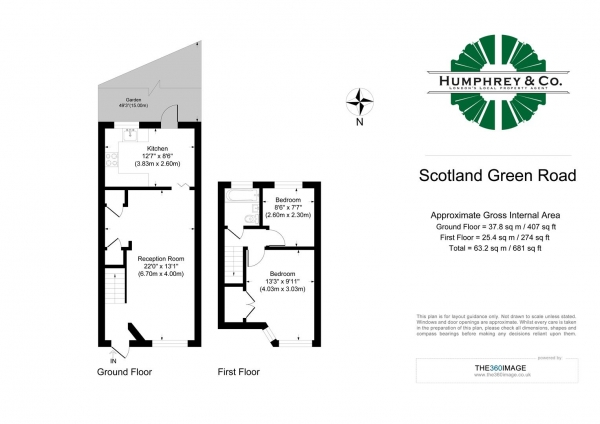 Floor Plan Image for 2 Bedroom Terraced House for Sale in Scotland Green Road, Enfield