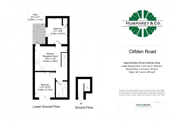 Floor Plan for 2 Bedroom Flat to Rent in Clifden Road, E5 0LJ, E5, 0LJ - £508 pw | £2200 pcm