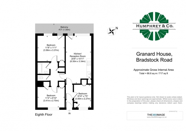 Floor Plan Image for 3 Bedroom Flat for Sale in Bradstock Road, London