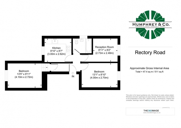 Floor Plan Image for 2 Bedroom Flat to Rent in Rectory Road, London, N16