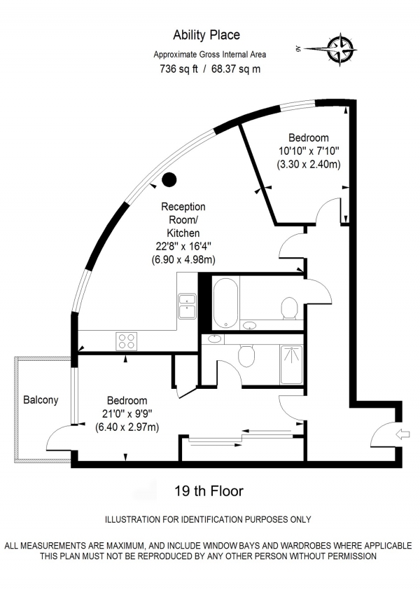 Floor Plan Image for 2 Bedroom Apartment for Sale in Ability Place, 37 Millharbour, London, E14