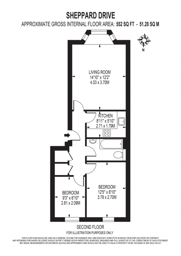 Floor Plan Image for 2 Bedroom Apartment for Sale in 19 Sheppard Drive, London, SE16