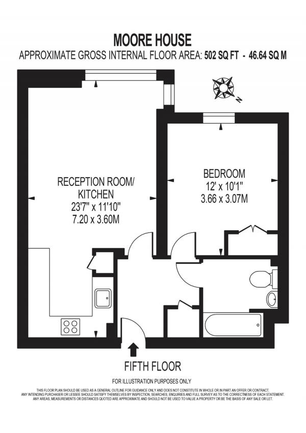 Floor Plan Image for 1 Bedroom Apartment for Sale in Moore House, Cassilis Road, London, E14