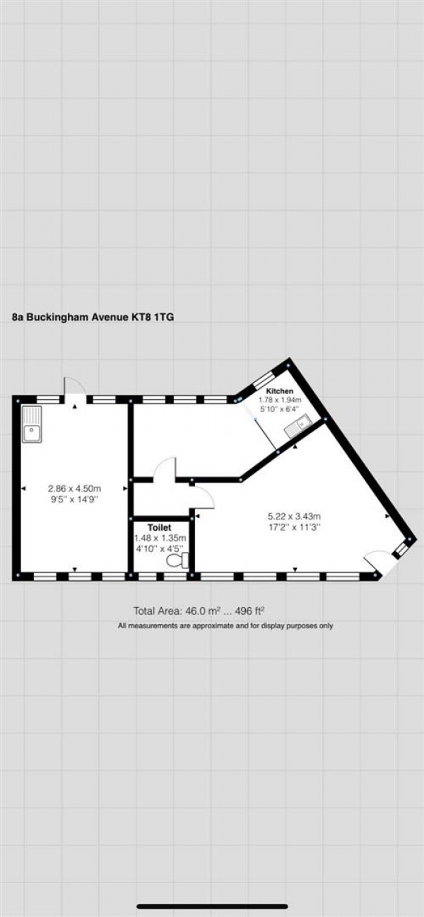 Floor Plan Image for Commercial Property to Rent in Buckingham Avenue, West Molesey