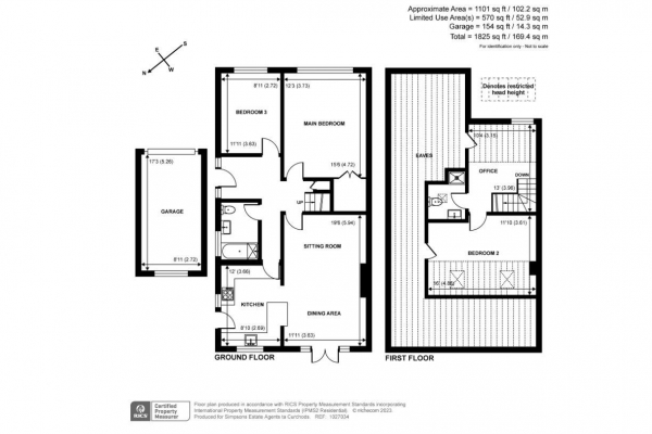 Floor Plan Image for 3 Bedroom Semi-Detached Bungalow for Sale in Ashford Gardens, Cobham