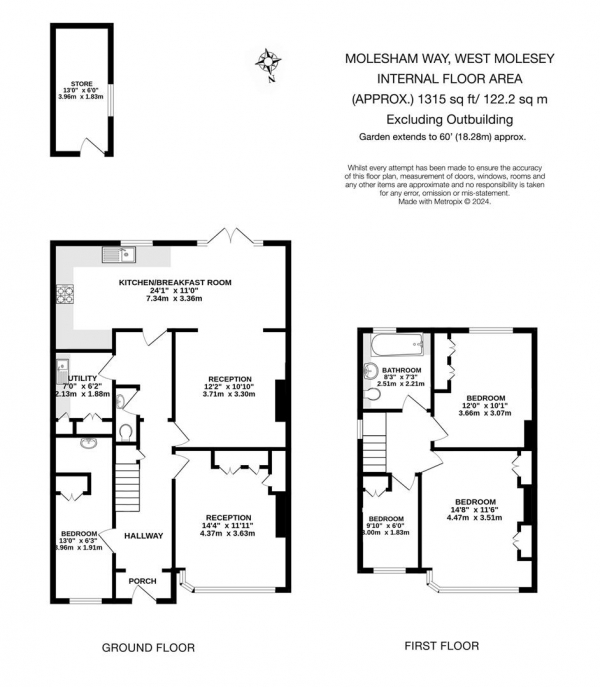 Floor Plan Image for 4 Bedroom Semi-Detached House for Sale in Molesham Way, West Molesey