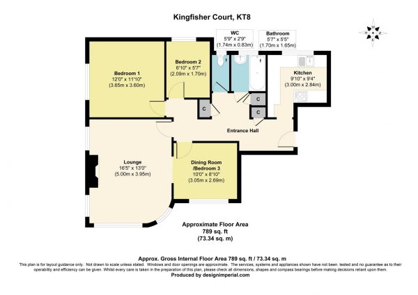 Floor Plan Image for 3 Bedroom Apartment for Sale in Bridge Road, East Molesey