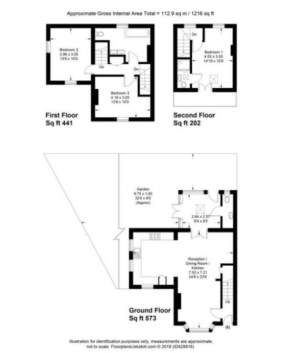 Floor Plan Image for 3 Bedroom Semi-Detached House for Sale in High Street, West Molesey