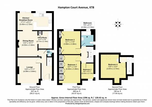 Floor Plan Image for 4 Bedroom Semi-Detached House for Sale in Hampton Court Avenue, East Molesey