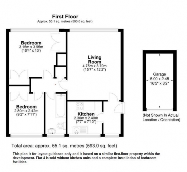 Floor Plan Image for 2 Bedroom Maisonette for Sale in Old Orchard, Byfleet, West Byfleet