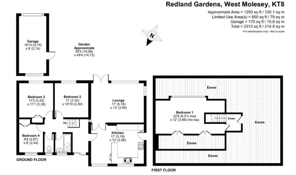 Floor Plan Image for 4 Bedroom Semi-Detached Bungalow for Sale in Redland Gardens, West Molesey