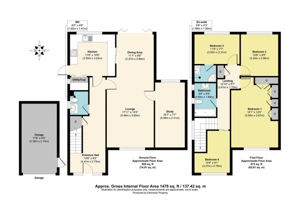 Floor Plan Image for 4 Bedroom Detached House for Sale in Mole Abbey Gardens, West Molesey