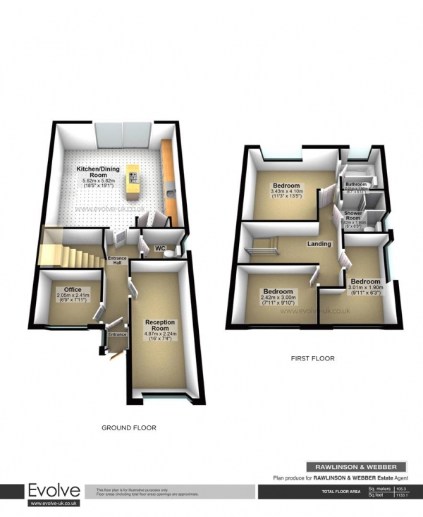 Floor Plan Image for 4 Bedroom Detached House for Sale in Kings Chase, East Molesey