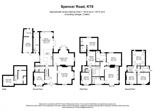 Floor Plan Image for 7 Bedroom Detached House for Sale in Spencer Road, East Molesey