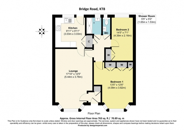 Floor Plan Image for 2 Bedroom Apartment for Sale in Bridge Road, East Molesey