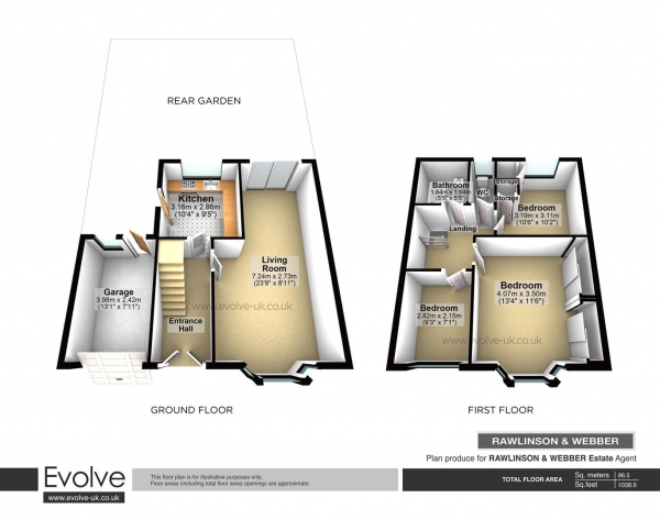 Floor Plan Image for 3 Bedroom Semi-Detached House for Sale in Anne Way, West Molesey