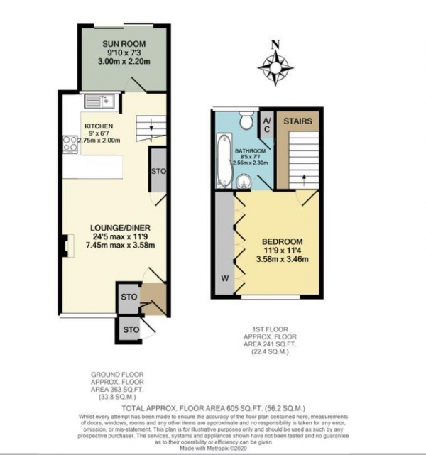 Floor Plan Image for 1 Bedroom End of Terrace House for Sale in Beauchamp Road, West Molesey