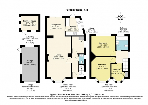 Floor Plan Image for 3 Bedroom Semi-Detached House for Sale in Faraday Road, West Molesey