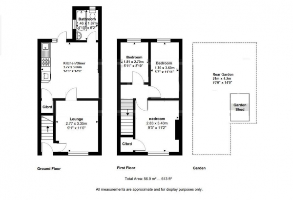 Floor Plan Image for 3 Bedroom Terraced House for Sale in High Street, West Molesey