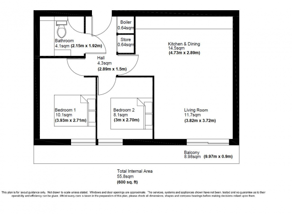 Floor Plan Image for 2 Bedroom Apartment for Sale in Aits View, Victoria Avenue