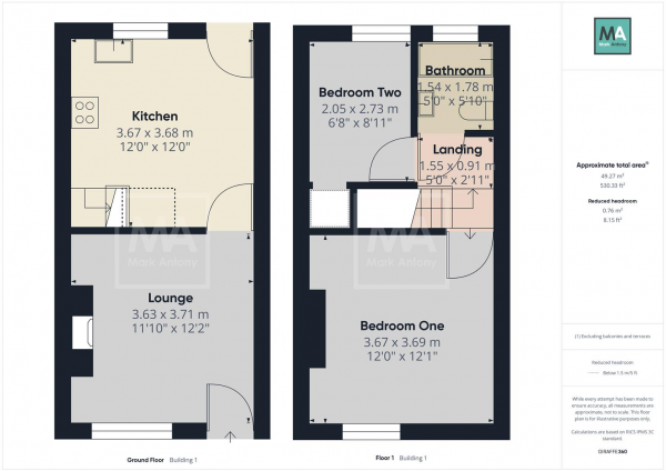 Floor Plan Image for 2 Bedroom Terraced House to Rent in Marbury Street, Latchford, Warrington, Cheshire