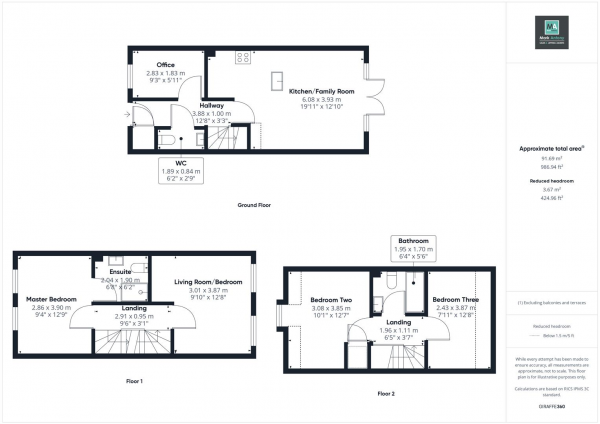 Floor Plan Image for 4 Bedroom Town House to Rent in Phoenix Place, Great Sankey, Warrington, Cheshire