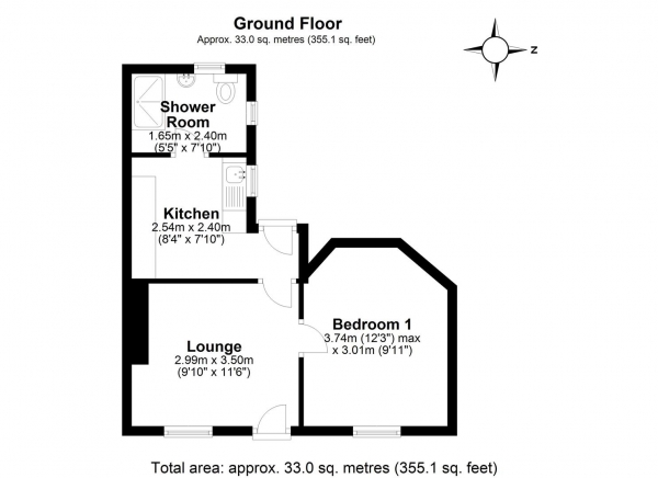 Floor Plan Image for 1 Bedroom Flat to Rent in Marsh Street, Padgate, Warrington, WA1