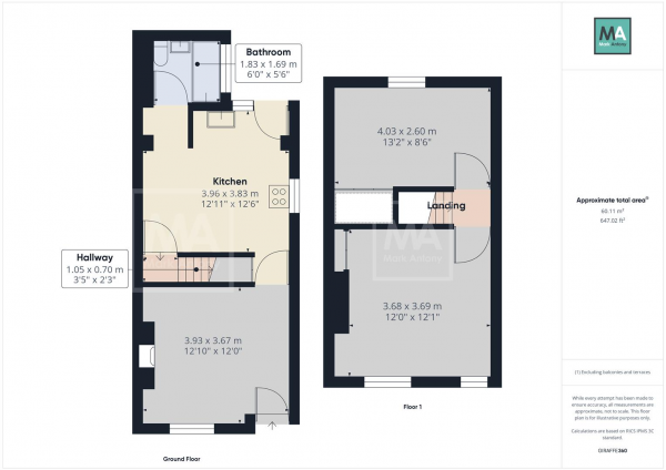 Floor Plan Image for 2 Bedroom End of Terrace House to Rent in Marbury Street, Latchford, Warrington, Cheshire