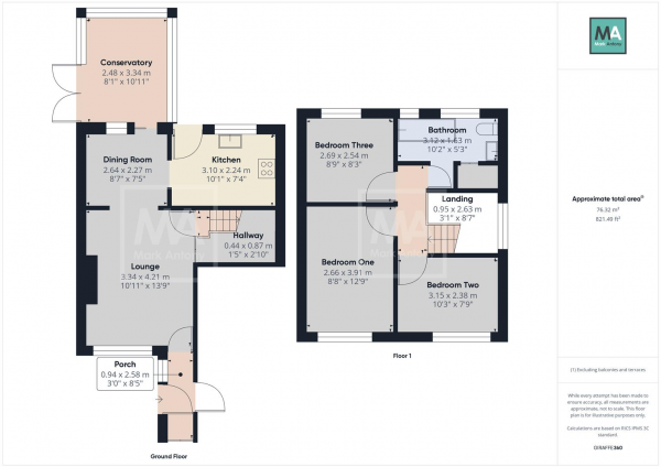 Floor Plan Image for 3 Bedroom Detached House to Rent in Carmel Close, Callands, Warrington