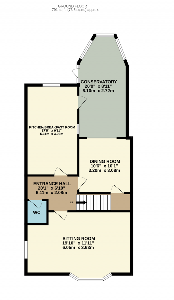 Floor Plan Image for 4 Bedroom Detached House for Sale in Montague Road, Woodlands, Rugby, CV22