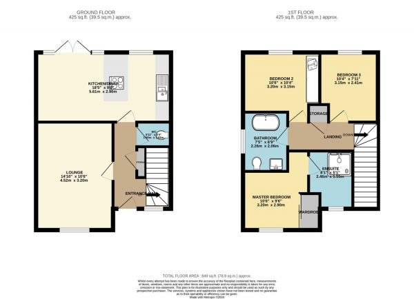 Floor Plan Image for 3 Bedroom Detached House for Sale in Cypress Road, Rugby, CV21