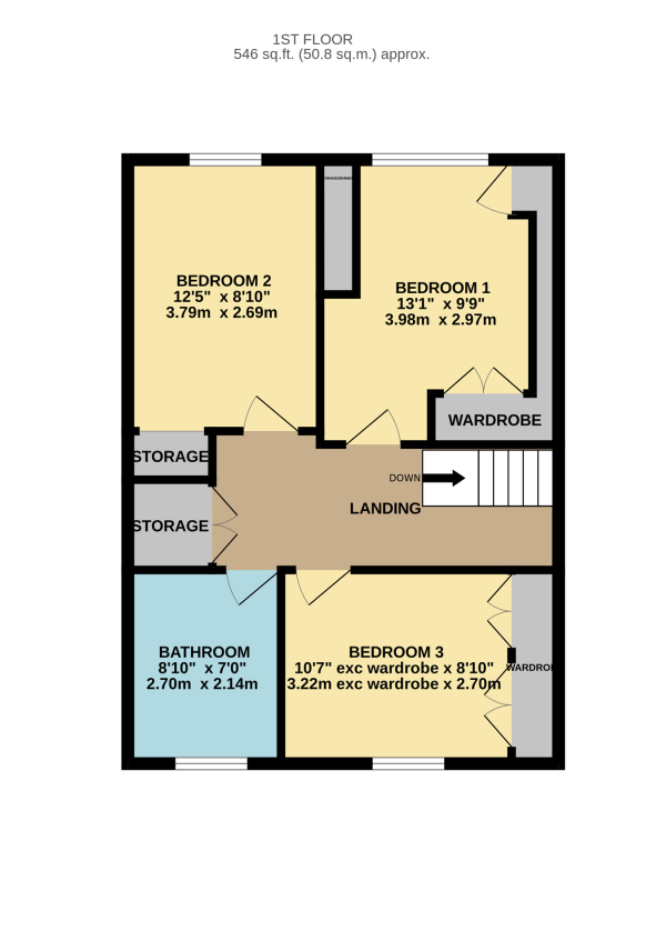 Floor Plan Image for 3 Bedroom Semi-Detached House for Sale in Cranborne Chase, Walsgrave, Coventry, CV2