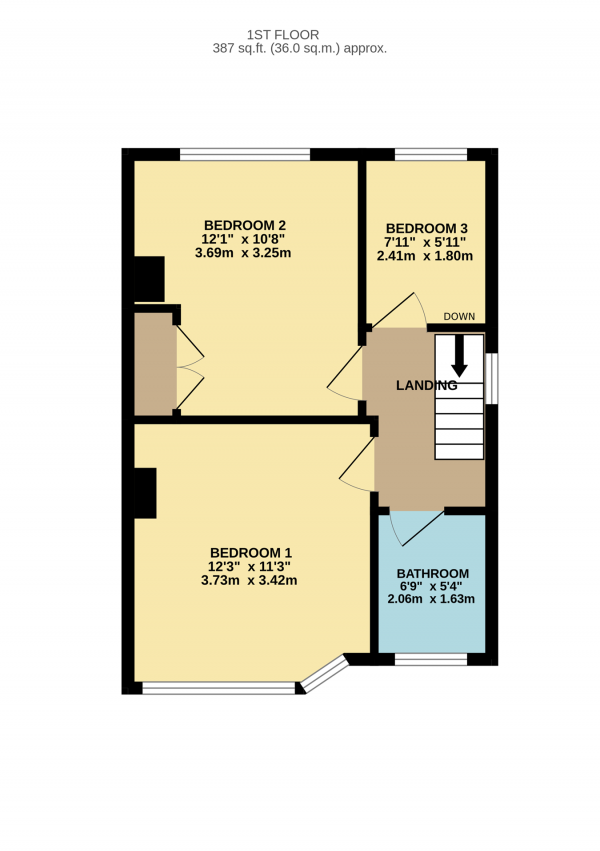 Floor Plan Image for 3 Bedroom Semi-Detached House for Sale in Kingsway, Rugby, CV22