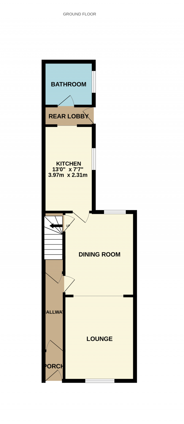 Floor Plan Image for 2 Bedroom Terraced House for Sale in Victoria Street, Rugby, CV21