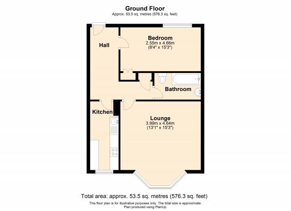 Floor Plan Image for 1 Bedroom Flat to Rent in Spenser Road, Bedford, MK40 2AZ