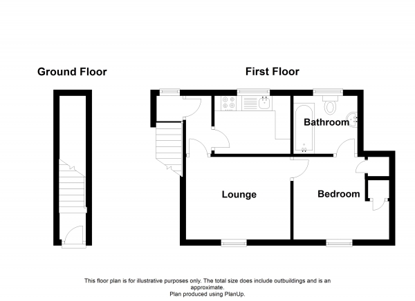 Floor Plan for 1 Bedroom Maisonette to Rent in Dame Alice Street, Bedford, MK40 1BS, Beds, MK40, 1BS - £219 pw | £950 pcm