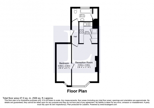 Floor Plan Image for 1 Bedroom Flat to Rent in Goldsmid Road, Hove