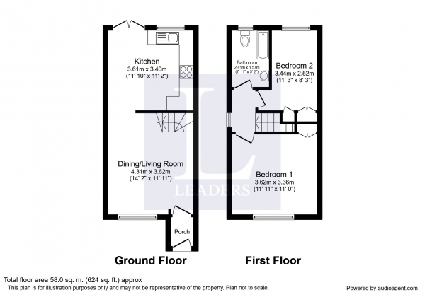 Floor Plan Image for 2 Bedroom End of Terrace House to Rent in Eastcroft Mews, Horsham