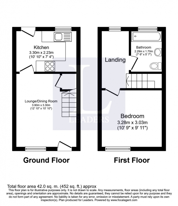 Floor Plan Image for 1 Bedroom Terraced House to Rent in Mapledown Close, Southwater