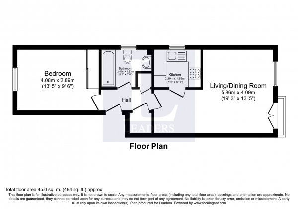 Floor Plan Image for 1 Bedroom Flat to Rent in Westlands, Kings Road, Horsham