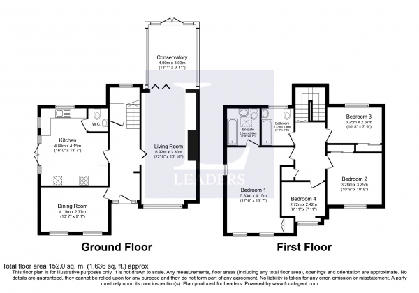 Floor Plan for 4 Bedroom Detached House to Rent in Springfield Close, Haywards Heath, Bolney, RH17, 5PQ - £473 pw | £2050 pcm