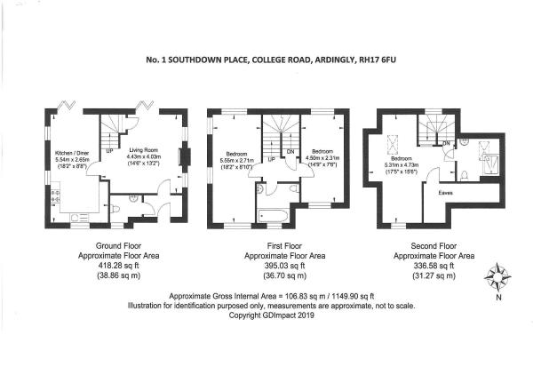 Floor Plan Image for 3 Bedroom Detached House to Rent in Southdown Place, Off College Road, Ardingly