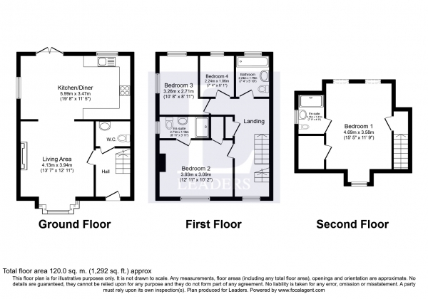 Floor Plan Image for 4 Bedroom Semi-Detached House to Rent in Southdown Place, Off College Road, Ardingly