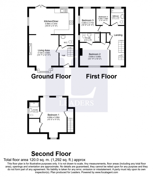 Floor Plan Image for 4 Bedroom Semi-Detached House to Rent in Southdown Place, Off College Road, Ardingly